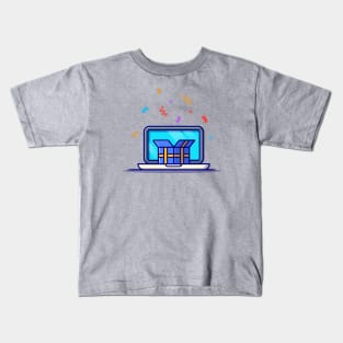 Laptop With Gift Box Kids T-Shirt